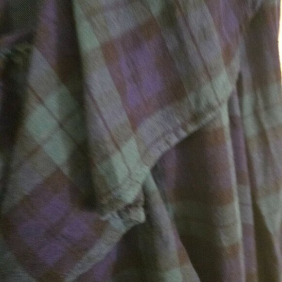 J. Crew NWT Square-Neck Black Watch Plaid Flannel Ruffle Top Size XL - Picture 6 of 10